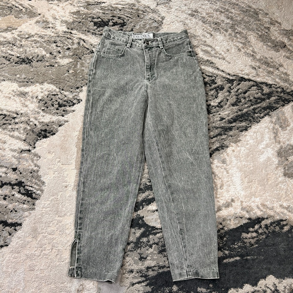 All American Girl By Jou Jou Skinny Jeans Women 9-10 Gray Denim Cotton Ankle Zip
